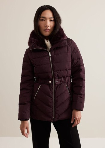 Phase Eight Bobbie Puffer Coats Dark Red USA | 5671892-GW